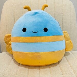 NEW Squishmallows Adopt Me Queen Bee Plush Blue Yellow Gold Metallic Wings 14in